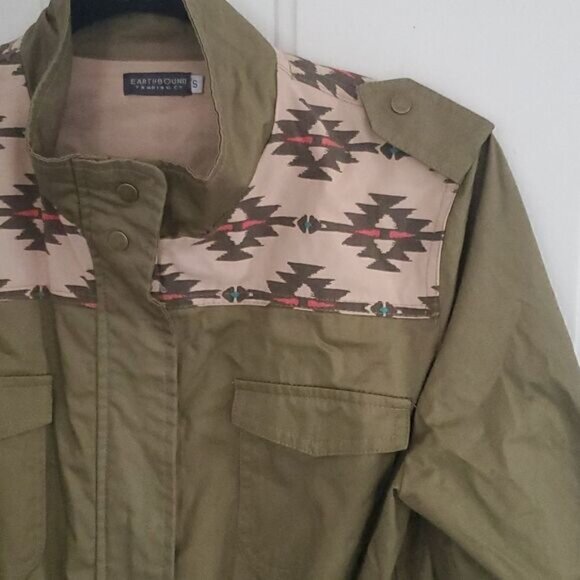 Earthbound Olive Cotton Jacket - Picture 2 of 9